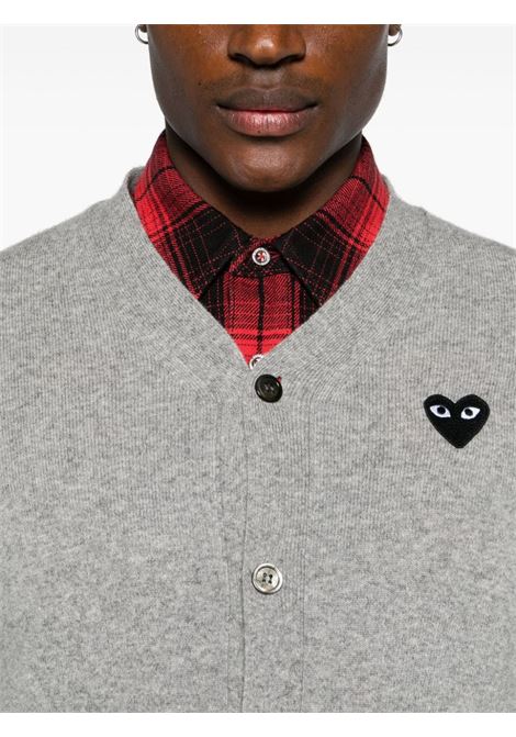 Cardigan con effetto mélange in grigio Comme des garcons play - uomo COMME DES GARCONS PLAY | AXN0240512